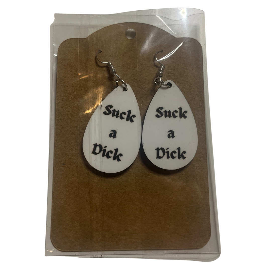 Suck a dick earrings