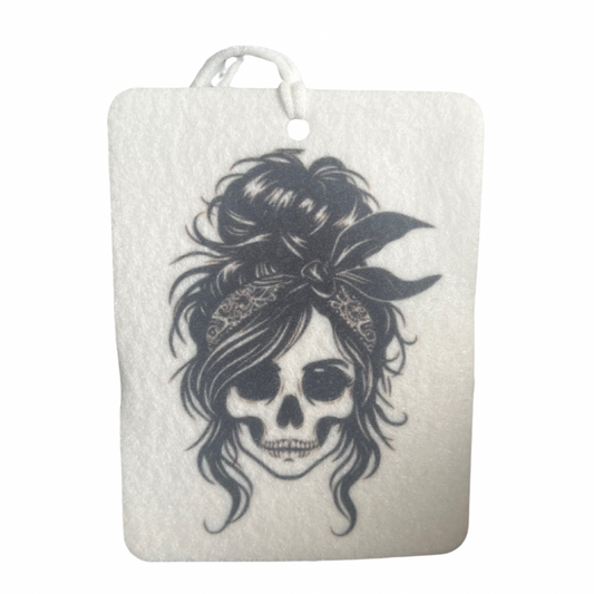 Pin up skull car air freshener